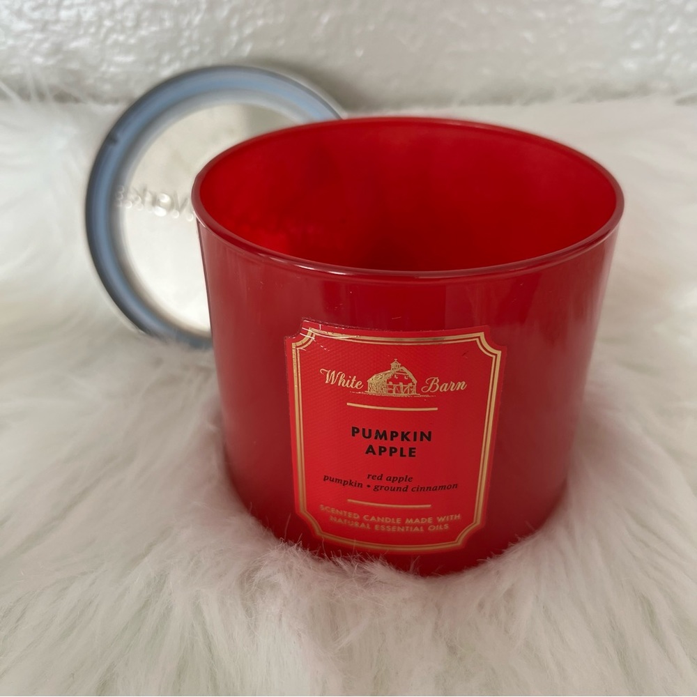 Glass Candle Container Empty Red with Lid of Bath and Body Works